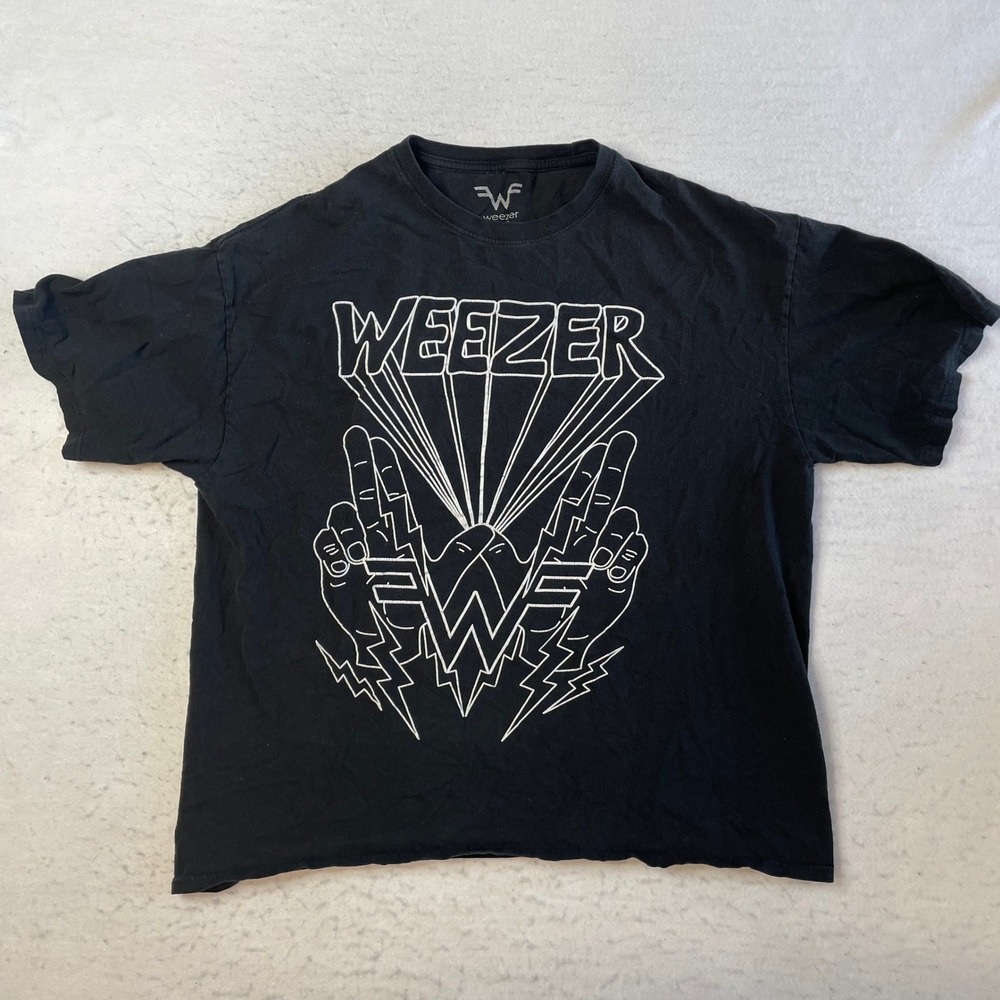 Weezer Graphic T-Shirt Mens XL Black Short Sleeve Rock Band Tee